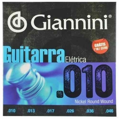 Encordoamento Guitarra .010-.046 Giannini Geegst10 Corda Mi Extra
