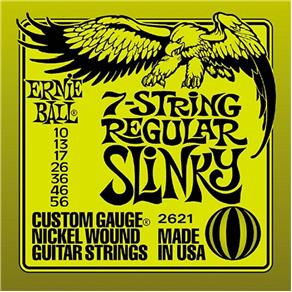 Encordoamento Guitarra 7 Cordas 010 Ernie Ball Regular Slinky 2621