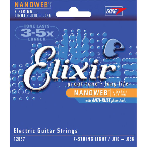 Encordoamento Guitarra 7 Cordas Elixir 010-056 Nanoweb Light 12057