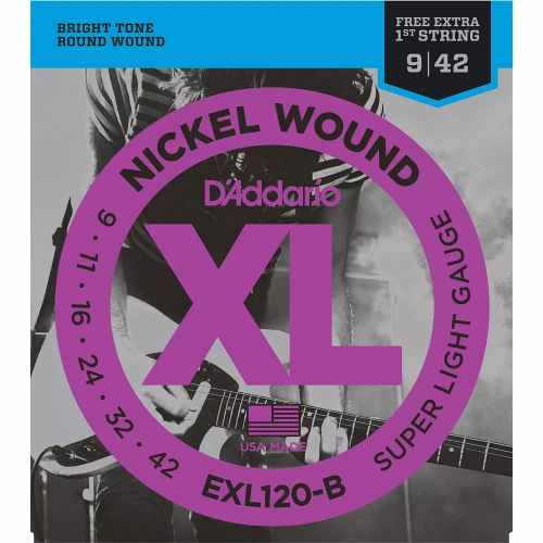 Encordoamento Guitarra D'Addario EXL-120-B Nickel Wound 009