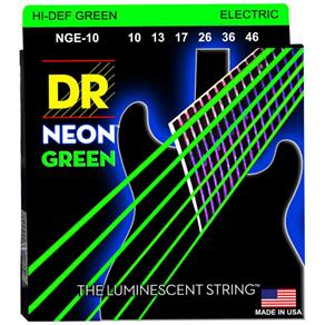 Encordoamento Guitarra DR Neon Green 010 Verde NGE-10