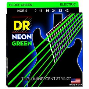 Encordoamento Guitarra Dr Neon Green 09 Verde NGE-9