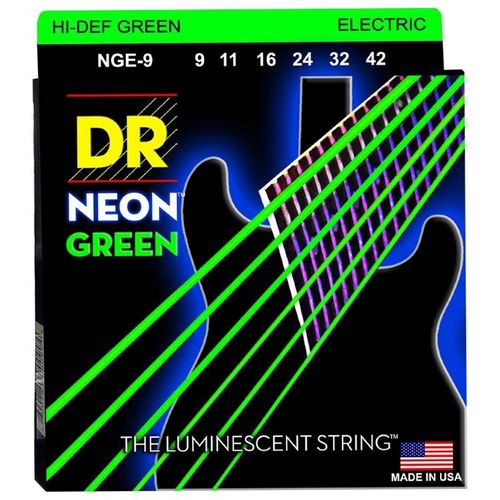 Encordoamento Guitarra Dr Neon Green 09 Verde
