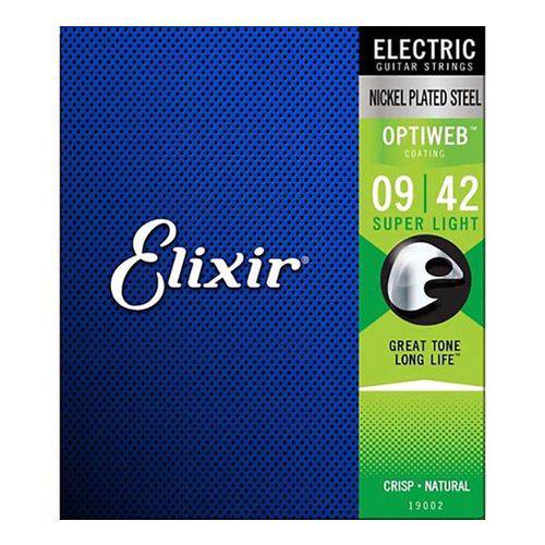 Encordoamento Guitarra Elixir 009-042 Optiweb Super Light