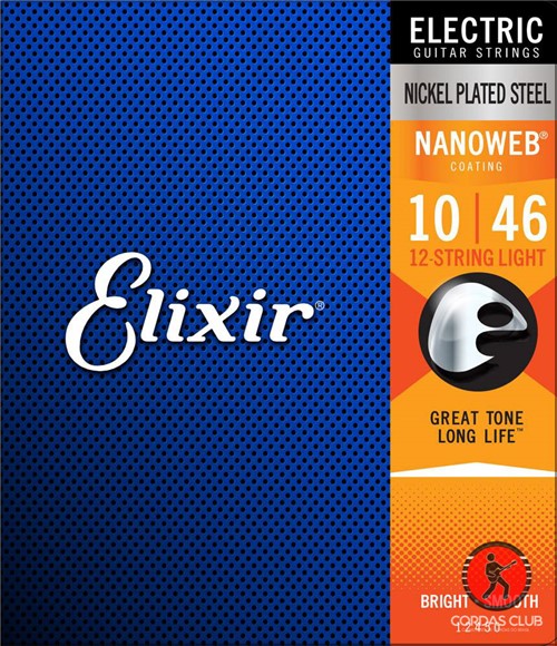 Encordoamento Guitarra Elixir Nanoweb 12 Cordas 010 - 12450