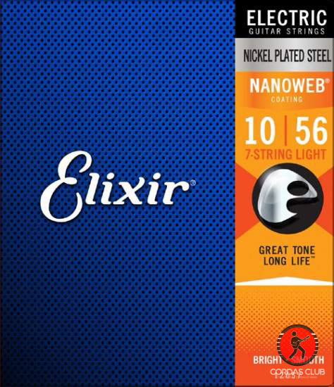 Encordoamento Guitarra Elixir Nanoweb 7 Cordas 010 - 12057