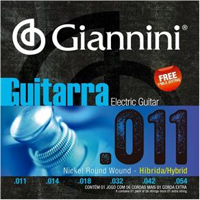 Encordoamento Guitarra Giannini 011 054 Híbrido GEEGSTH11