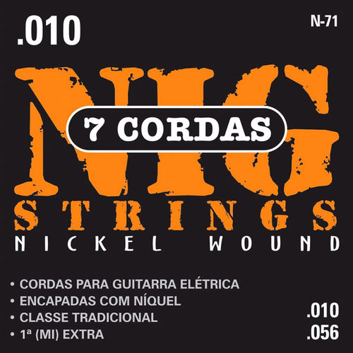 Encordoamento Guitarra Nig 010 N71 Traditional Class 7 Cordas