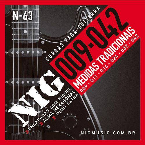Encordoamento Guitarra Nig N-63 .009-.042 - Níquel