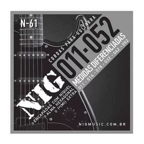 Encordoamento Guitarra Nig N61 0.11 - 0.52 Tradicional