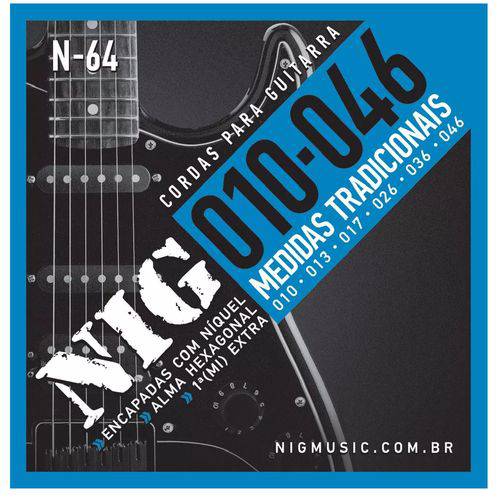 Encordoamento Guitarra Nig N64 010/.046 Tradicional