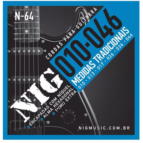 Encordoamento Guitarra Nig N64 010/046 Tradicional