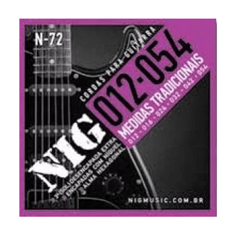 Encordoamento Guitarra Nig N72 0.12 - 0.54 Tradicional