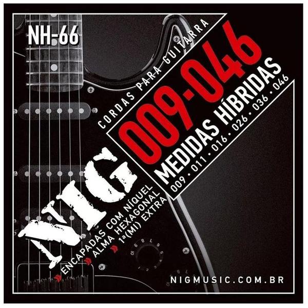 Encordoamento Guitarra Nig Nh66 Hibrida 09 Extra