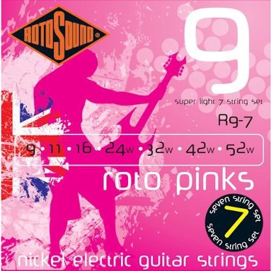 Encordoamento Guitarra Rotosound R9-7 (roto Pinks) 009 7 Cordas
