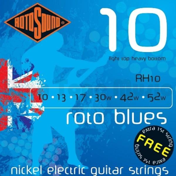 Encordoamento Guitarra Rotosound Rh10 Roto Nickel Blues 010 7 Eua