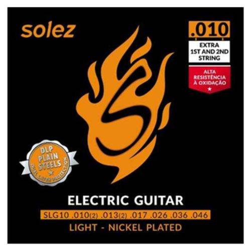 Encordoamento Guitarra Solez 0.10 Slg10 Light Cordas Extras