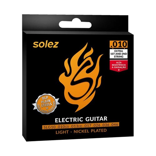 Encordoamento Guitarra Solez 010 Slg10 Resistente a Oxidação