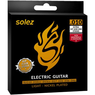 Encordoamento Guitarra Solez SLG10 010-046 Light - 1ª e 2ª Extra