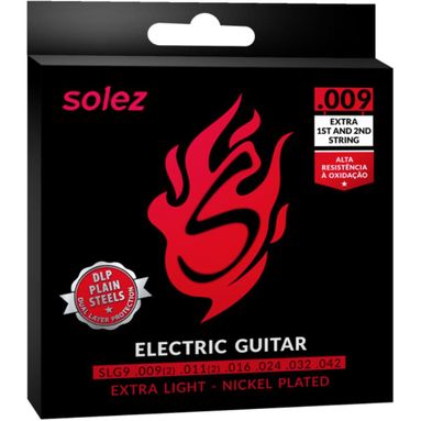 Encordoamento Guitarra Solez SLG9 009-042 Extra Light - 1ª e 2ª Extra