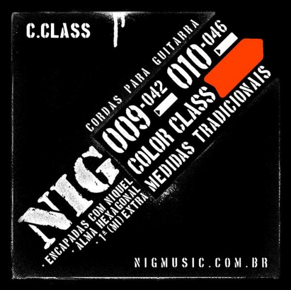 Encordoamento NIG Guitarra Color Class 010 N1642 Laranja