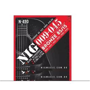 Encordoamento Nig N-490 Violao Aco Inox 009/045 Crist/Bronz