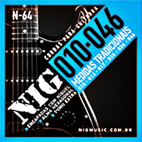 Encordoamento NIG N64 P/ Guitarra Tradicional 10/46 - EC0074 - Nig Strings