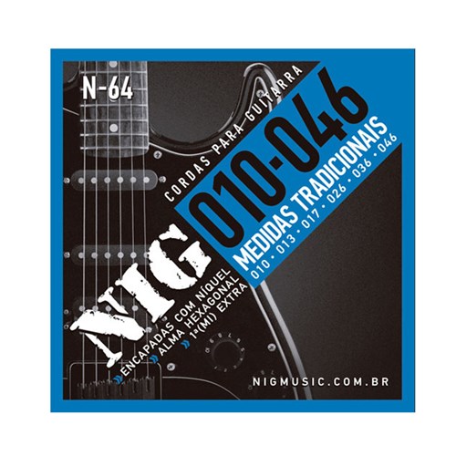 Encordoamento Nig N64 P/ Guitarra Tradicional 10/46 - Ec0074