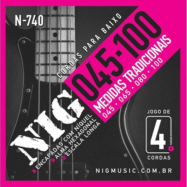 Encordoamento NIG N740 045-100 para Contra Baixo 4 Cordas - Nig Music