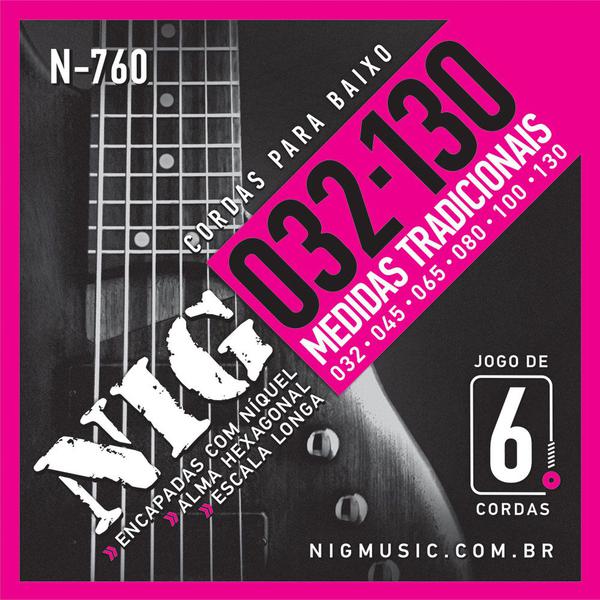 Encordoamento NIG N760 032-130 para Contra Baixo 6 Cordas - Nig Music