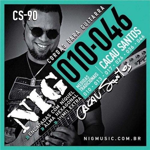 Encordoamento Nig para Guitarra Cs-90 Signature Cacau Santos - .010"/.046"