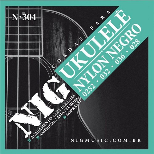 Encordoamento Nig para Ukulele Soprano N-304 Nylon Negro