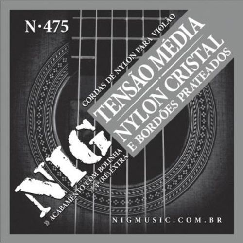 Encordoamento Nig para Violão de Nylon N-475 - Tensão Média, 0.28"/.043"