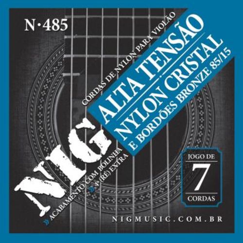 Encordoamento Nig para Violão de Nylon N-485 - 7 Cordas, Tensão Alta, 0.28"/.043