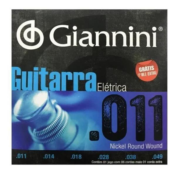 Encordoamento P/ Guitarra Giannini Geegst11 Niquel 0.011"