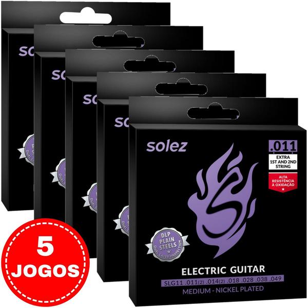 Encordoamento P/ Guitarra Solez 011 049 SLG11 - Kit com 5 Unidades