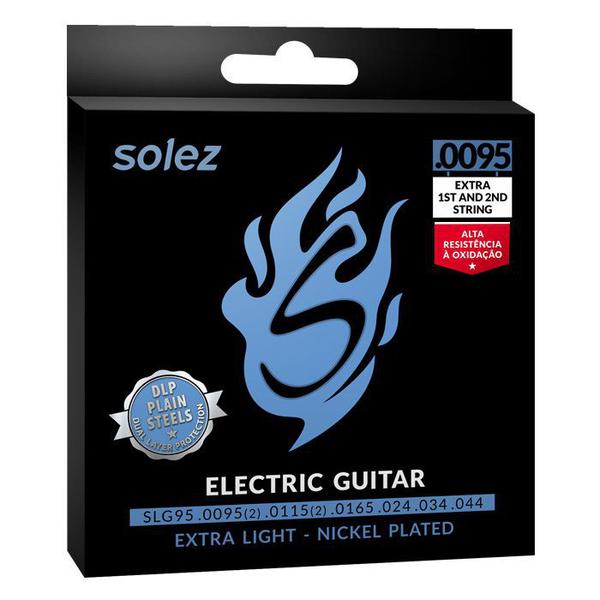 Encordoamento P/ Guitarra -- Tensão Leve -- 0095 -- SOLEZ - SLG95 -- 1 e 2 Cordas Extras