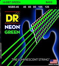 Encordoamento para Baixo 5 Cordas DR Strings Neon Green 0.45