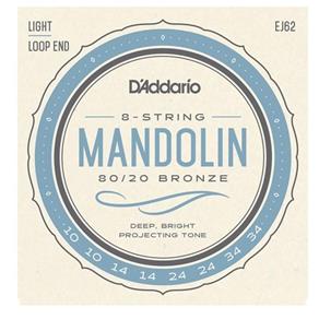 Encordoamento para Bandolim / Mandolim 010 Tensão Leve D`addario EJ62