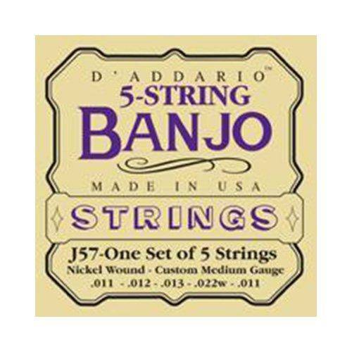 Encordoamento para Banjo J57 5 Cordas Níquel 0.11 D`Addario