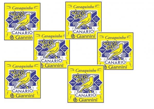 Encordoamento para Cavaquinho Cavaco Canario Giannini Gescb KIT com 6 Jogos