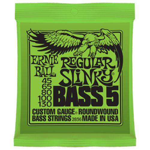 Encordoamento para Contra-Baixo 5 Cordas Ernie Ball Regular Slinky (.045-.130) 2836