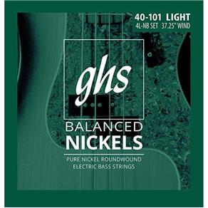 Encordoamento para Contrabaixo GHS 4L-NB Light Série Balanced Nickels (contém 4 Cordas)