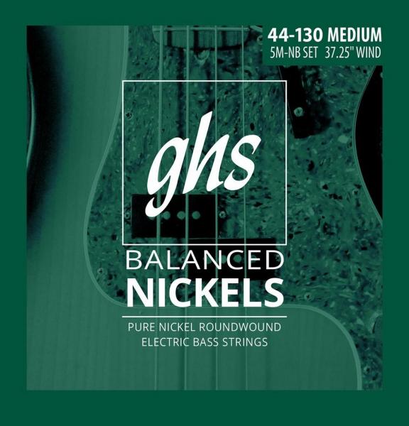Encordoamento para Contrabaixo GHS 5M-NB Medium (Escala Longa) Série Balanced Nickels (contém 5 Cordas) - Ghs Strings