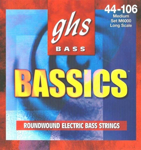 Encordoamento para Contrabaixo GHS M6000 Medium (Escala Longa) Série Bassics (contém 4 Cordas) - Ghs Strings