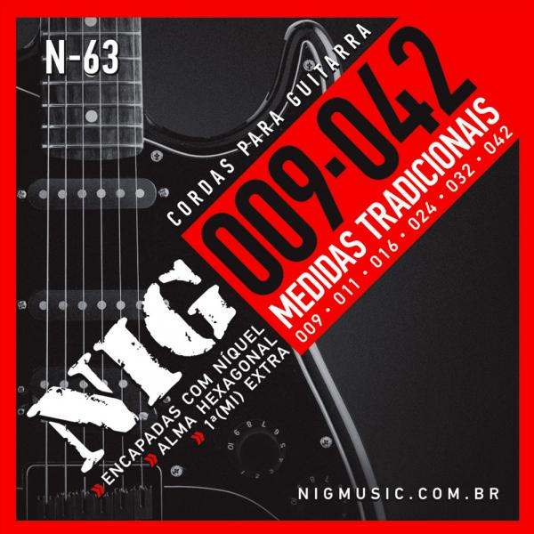 Encordoamento para Guitarra .009/.042 Tradicional N63 - NIG - NIG