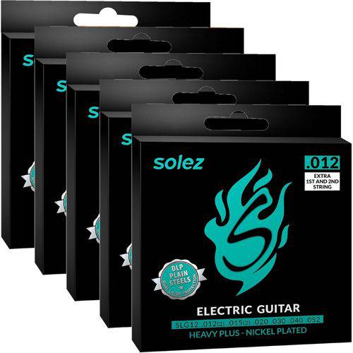 Encordoamento para Guitarra 012 052 Solez SLG12 - Kit C/ 5 Unidades