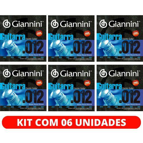 Encordoamento para Guitarra 012 054 Giannini GEEGST12 - Kit com 6 Unidades