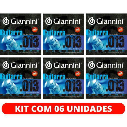 Encordoamento para Guitarra 013 056 Giannini GEEGST13 - Kit com 6 Unidades