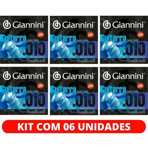 Encordoamento para Guitarra 010 046 Giannini GEEGST10 - Kit com 6 Unidades